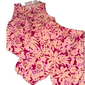 Vintage Basic Editions Baby Girls Tropical Floral Top and Shorts Set 3-6M